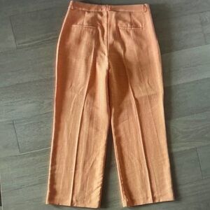 High-Rise Orange Straight-Leg Pants